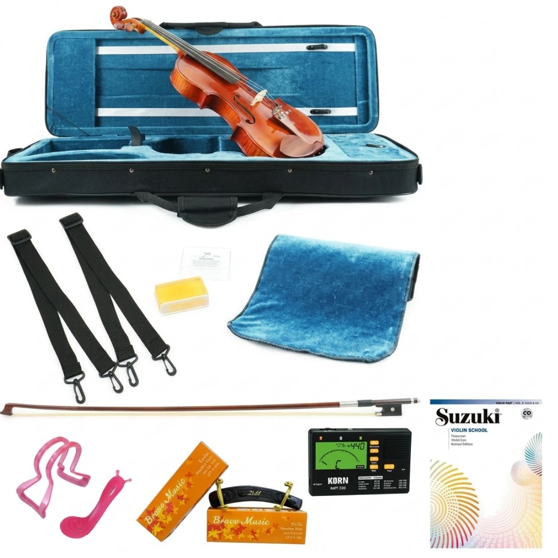 ไวโอลิน Nakovitz (Semi Handmade) รุ่น 190 ขนาด 4/4 พร้อมอุปกรณ์ฝึกหัดและอุุปกรณ์เสริม