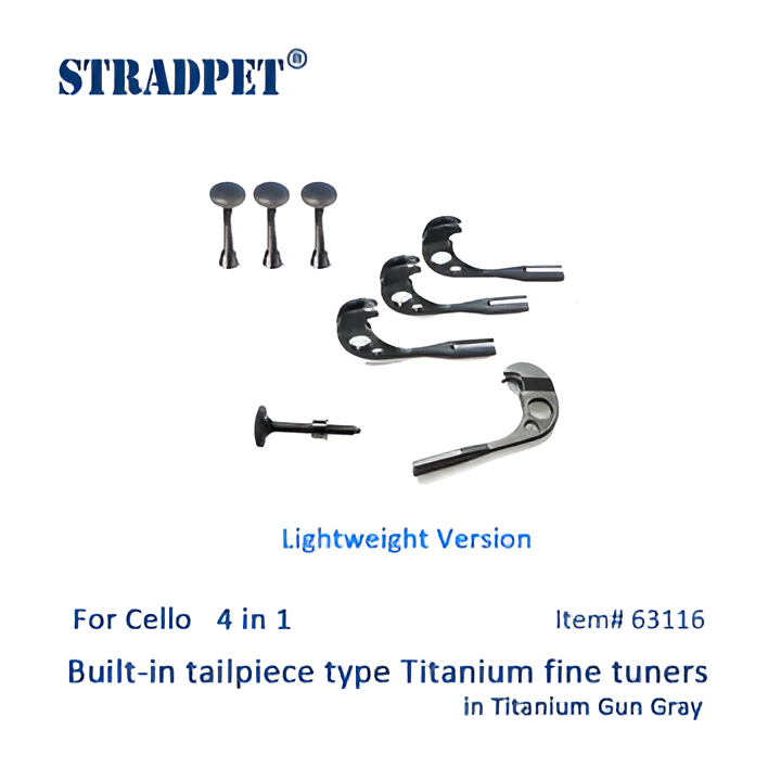 STRADPET ตัวปรับละเอียดสายเชลโลไทเทเนียม รุ่น Built-in Lever สี Gun Gray