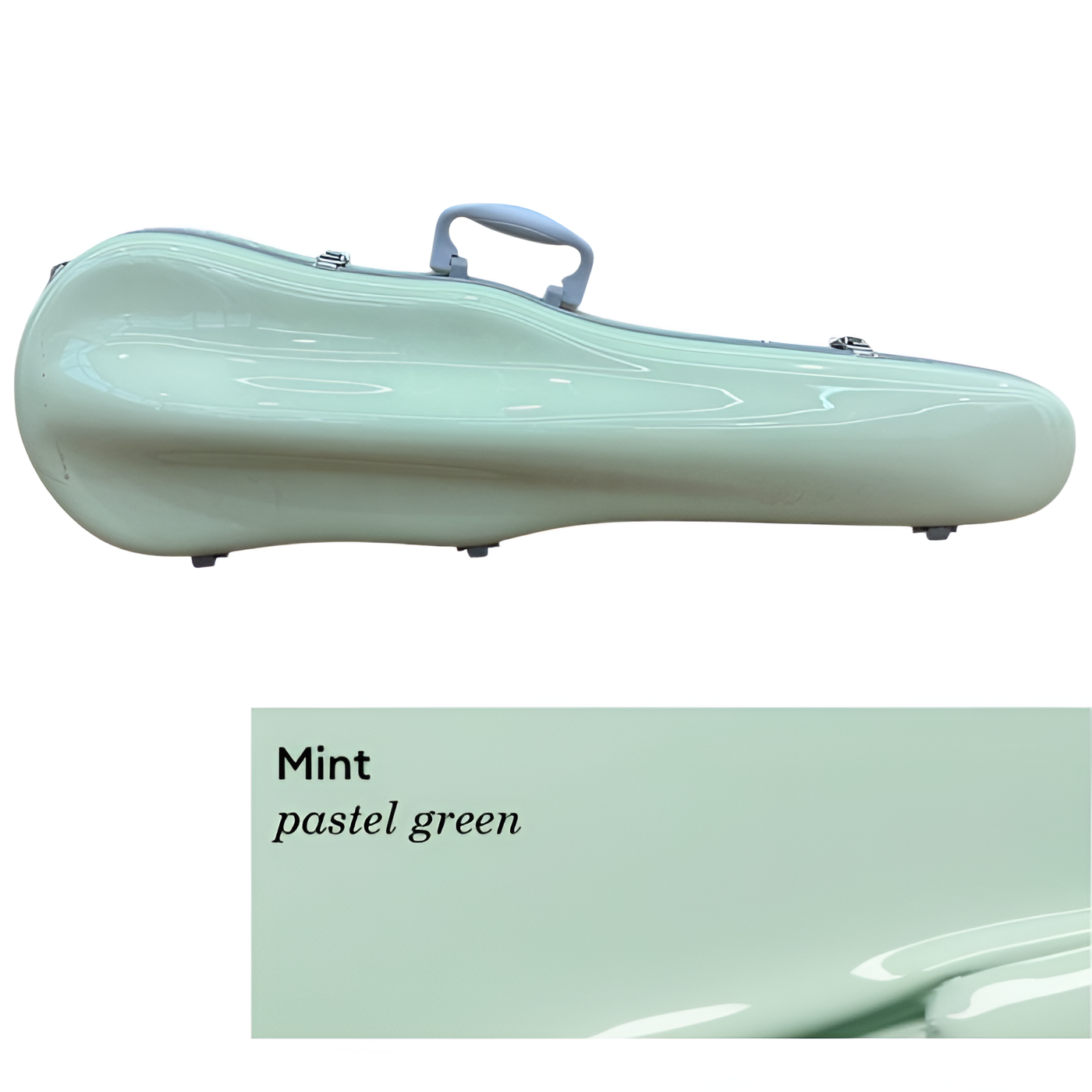 กล่องไวโอลิน Carbon Fiber Polycarbonate ทรง ไวโอลิน 3/4 - 4/4 สีเขียว Pastle Mint
