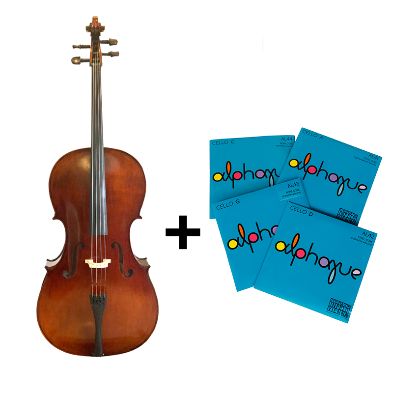 เชลโล Nakovitz ทรง Stradivari รุ่น Wednesday ขนาด 4/4 พร้อมสาย Thomastik รุ่น Alphayue