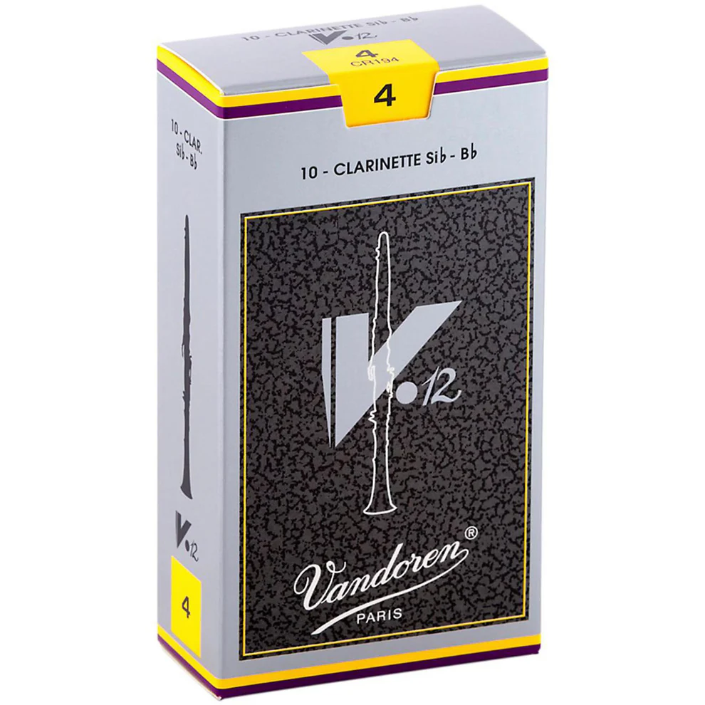 ลิ้นคลาริเน็ต Vandoren Bb V12 เบอร์ 4 - สีเทา (ขายยกกล่อง 10 ชิ้น)