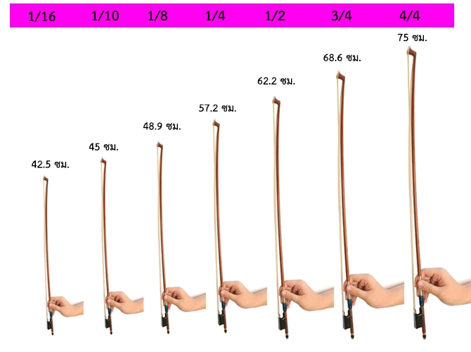 เปรียบเทียบความยาวโบว์ไวโอลิน